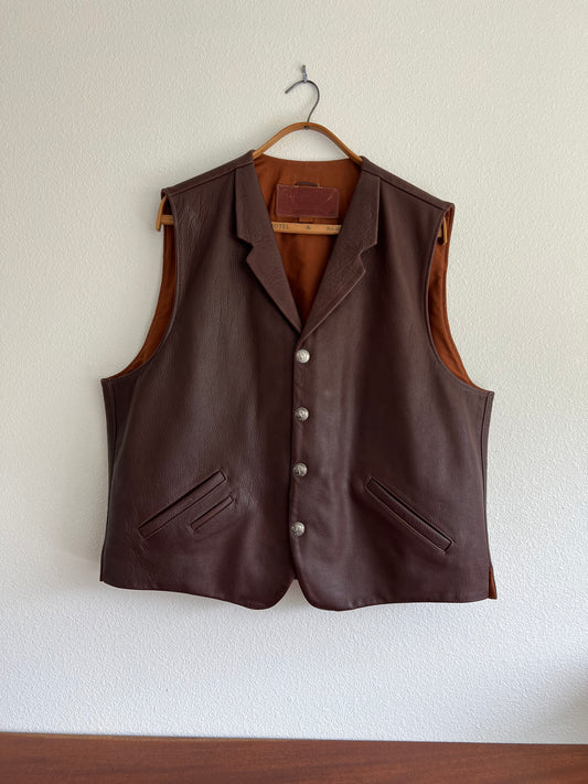 Coronado Leather - Bison Lapel Vest - Size 52 Tall
