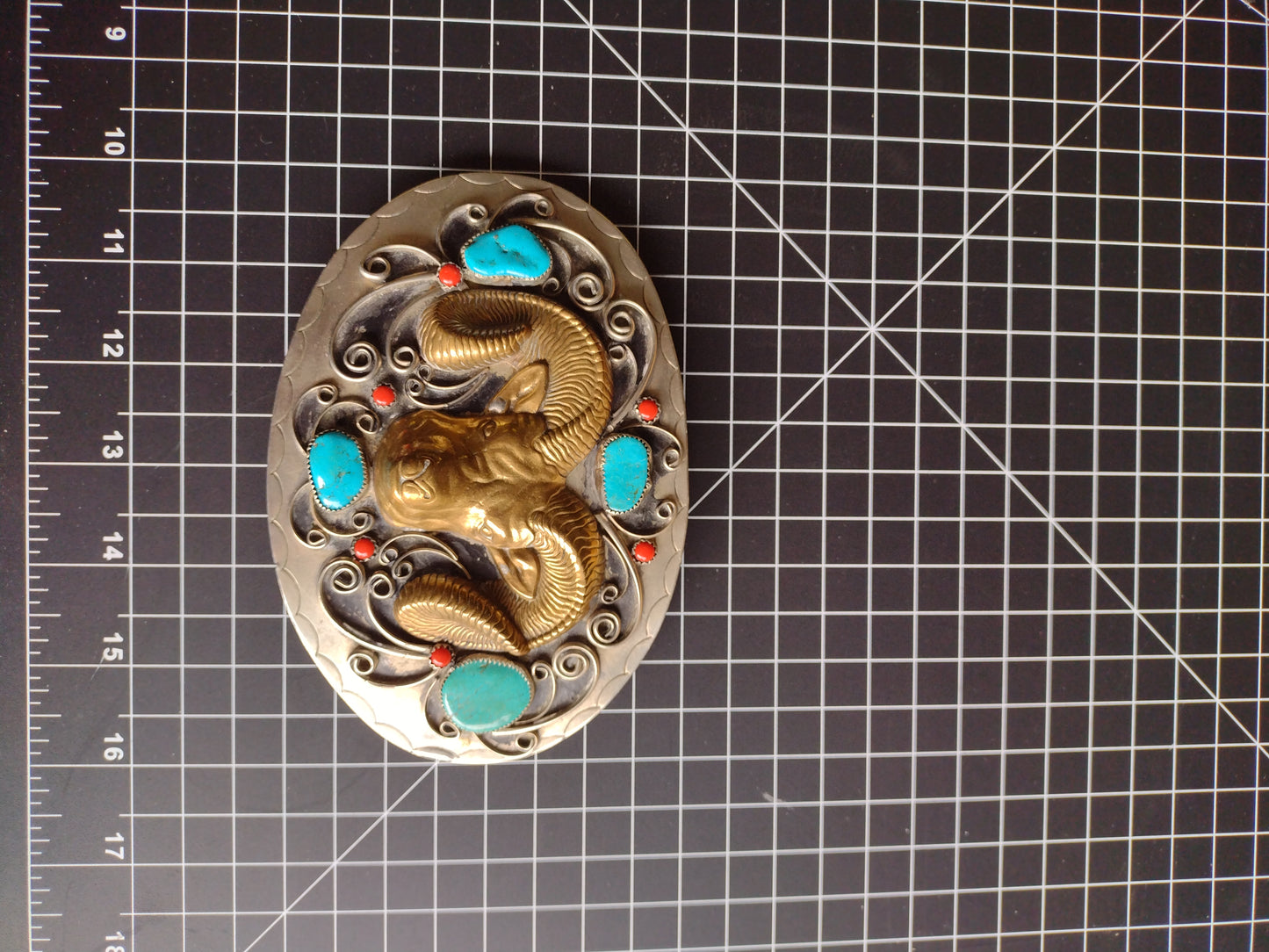 Ram with Turquoise Belt Buckle